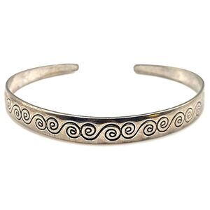 Silver Celtic Bangle Bracelet 7.6in